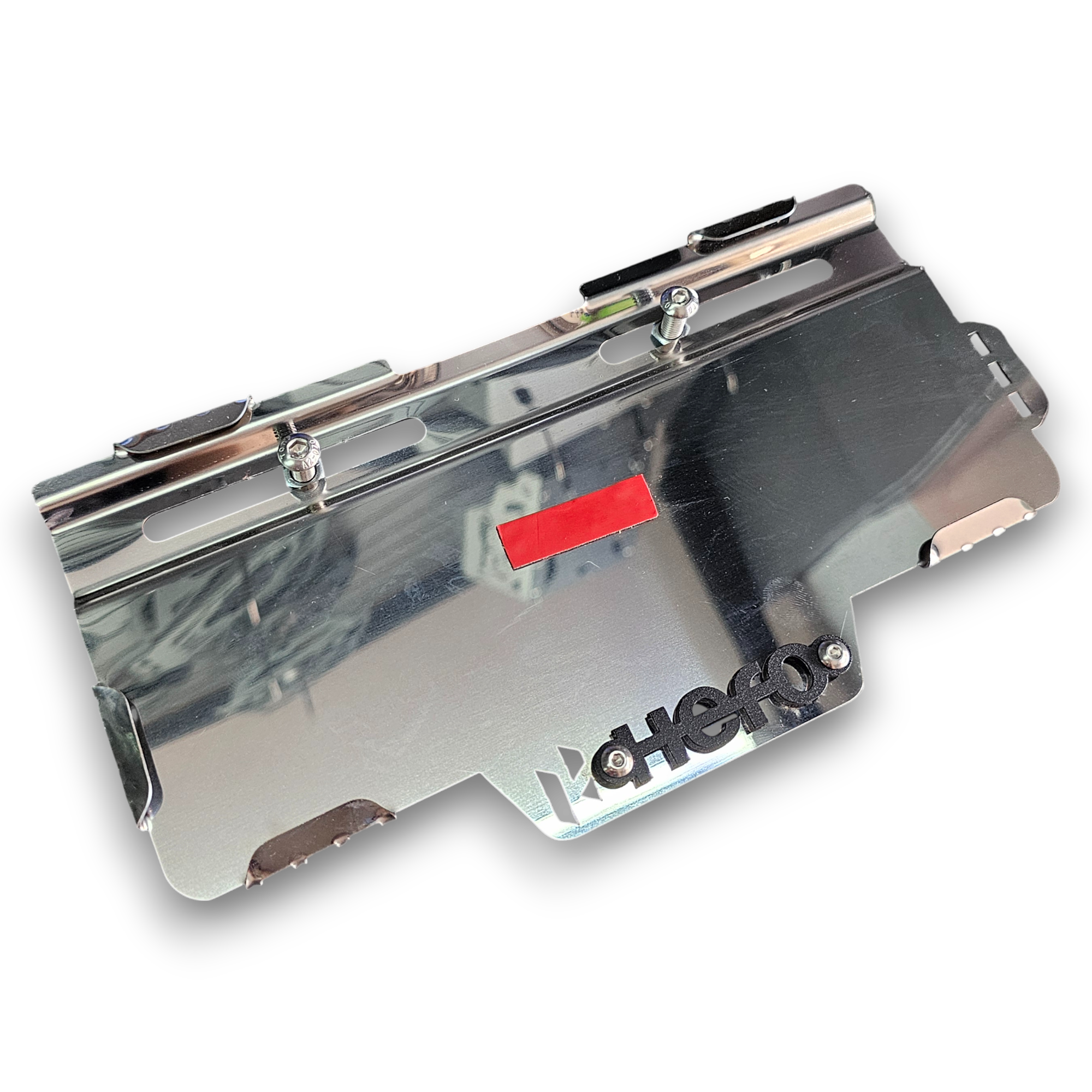 PORTA PLACA EN ACERO HERO SIN PERFORAR