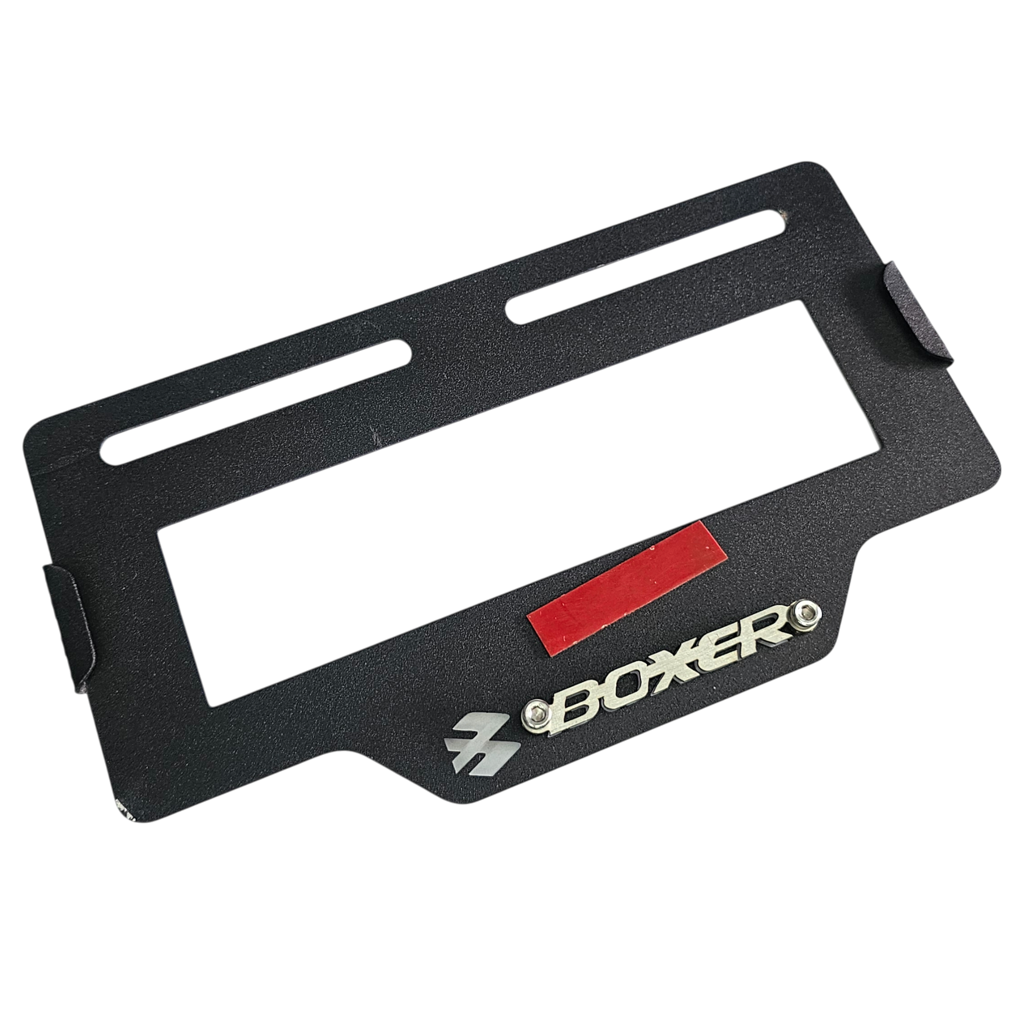 PORTA PLACA EN ACERO BOXER