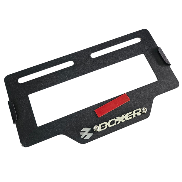 PORTA PLACA EN ACERO BOXER