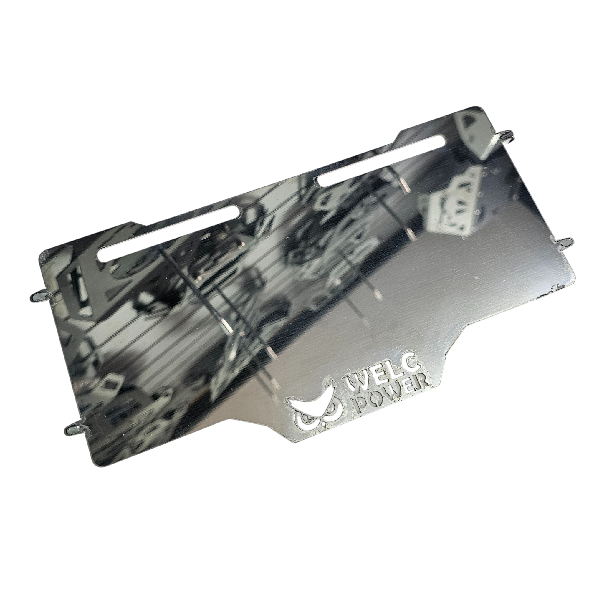 PORTA PLACA EN ACERO LOGO BUHO (SIN RELIEVE)