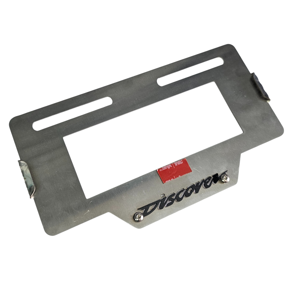 PORTA PLACA EN ACERO DISCOVER