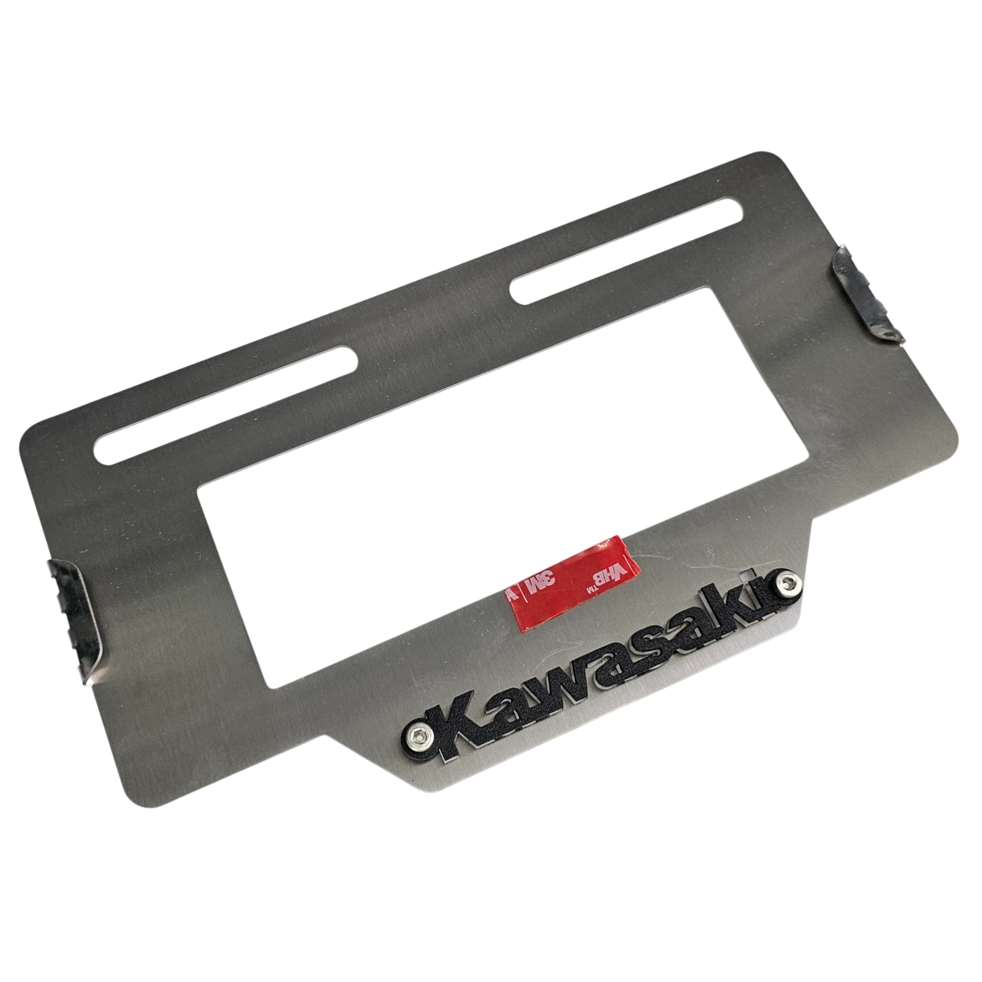 PORTA PLACA EN ACERO KAWASAKI