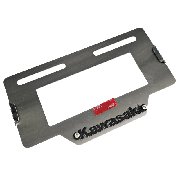PORTA PLACA EN ACERO KAWASAKI