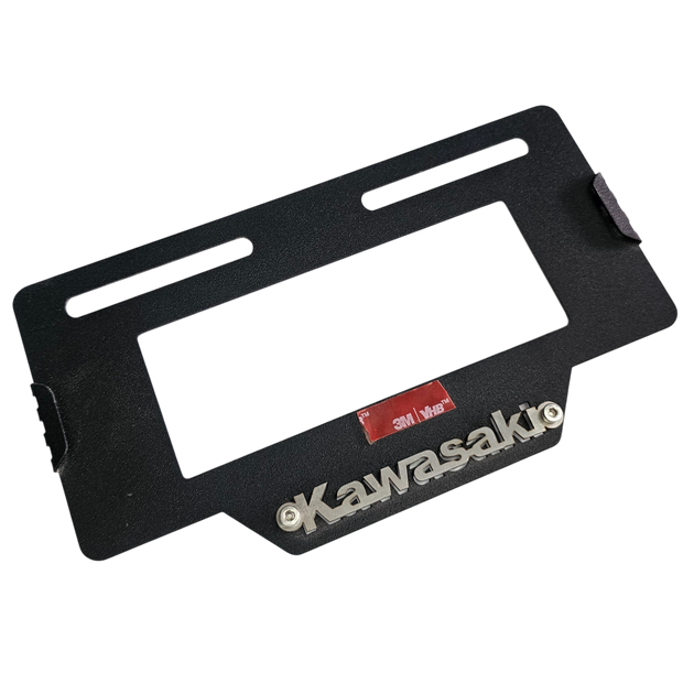 PORTA PLACA EN ACERO KAWASAKI