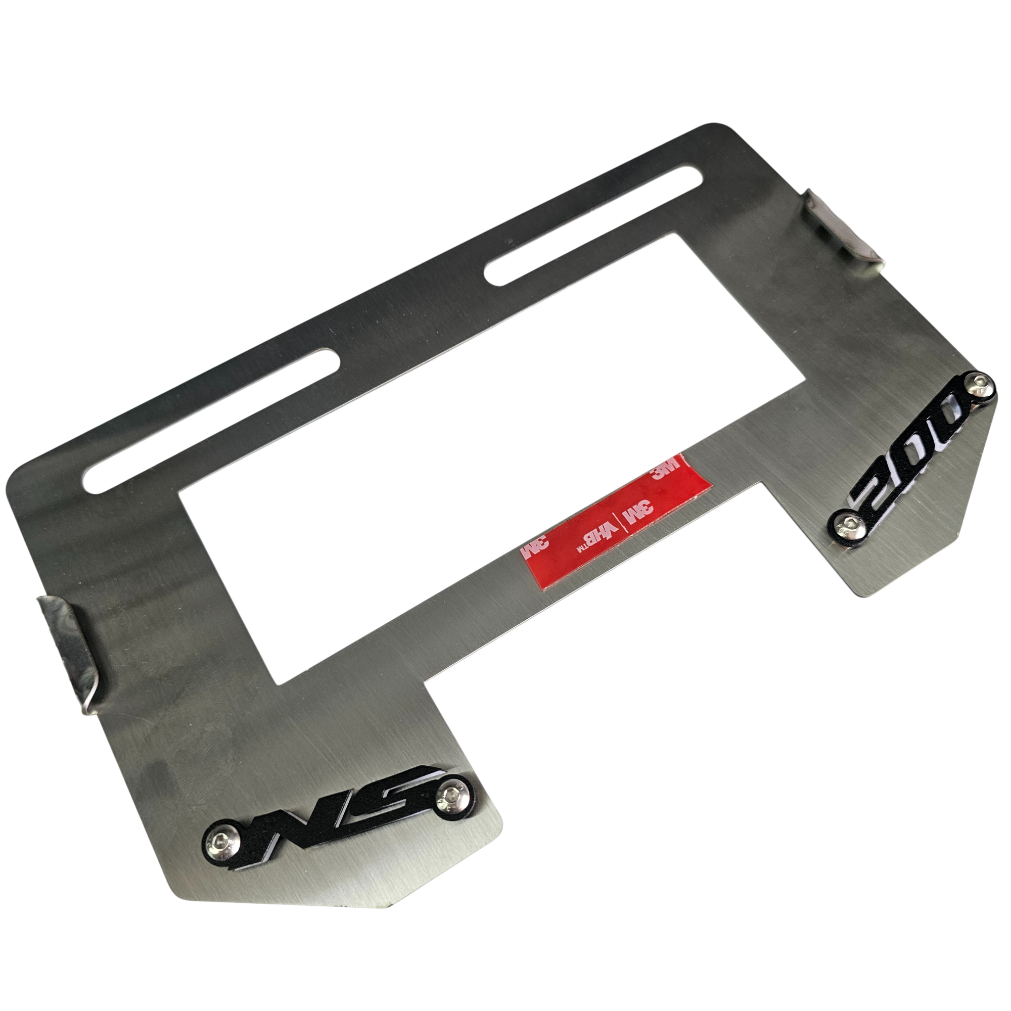 PORTA PLACA EN ACERO PULSAR NS 200 (CON ESPACIO PARA ROBALUZ)