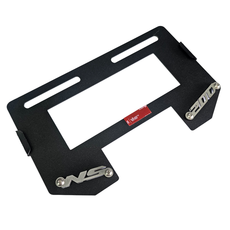 PORTA PLACA EN ACERO PULSAR NS 200 (CON ESPACIO PARA ROBALUZ)