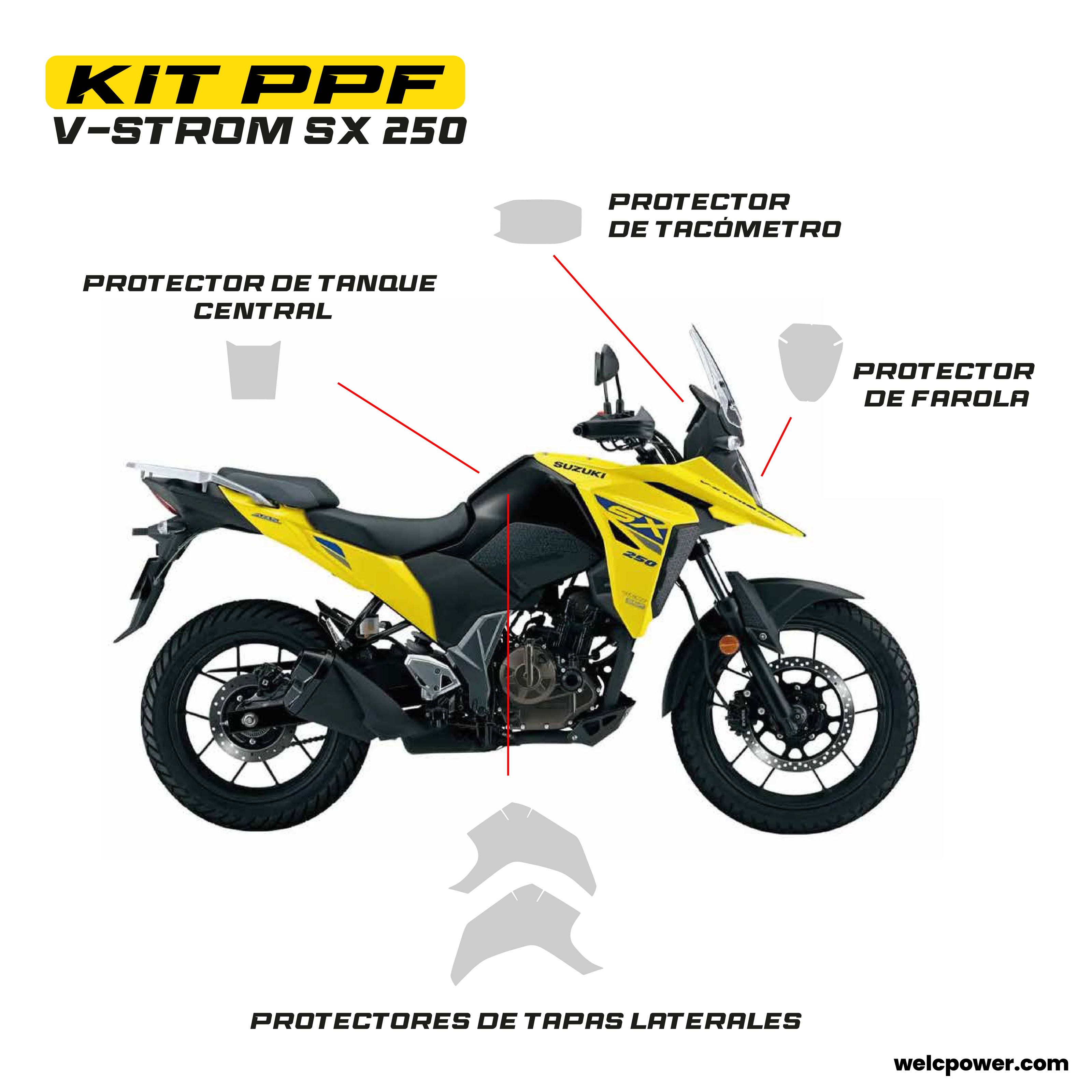KIT PPF FP SUZUKI VSTROM 250 SX
