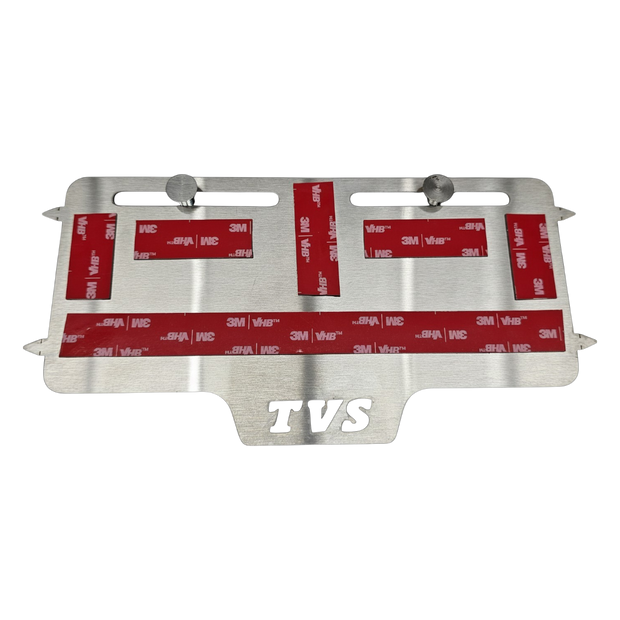PORTA PLACA EN ACERO FLOTANTE SIN PERFORAR TVS