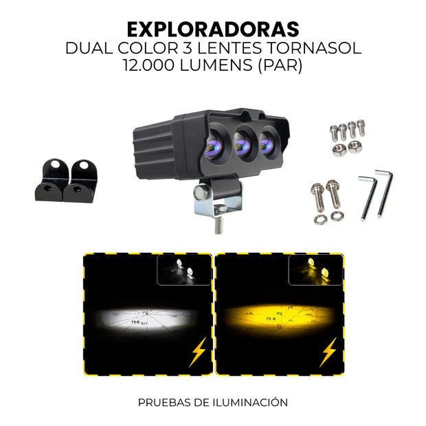 UNDAD EXPLORADORA DUAL COLOR 3 LENTES TORNASOL