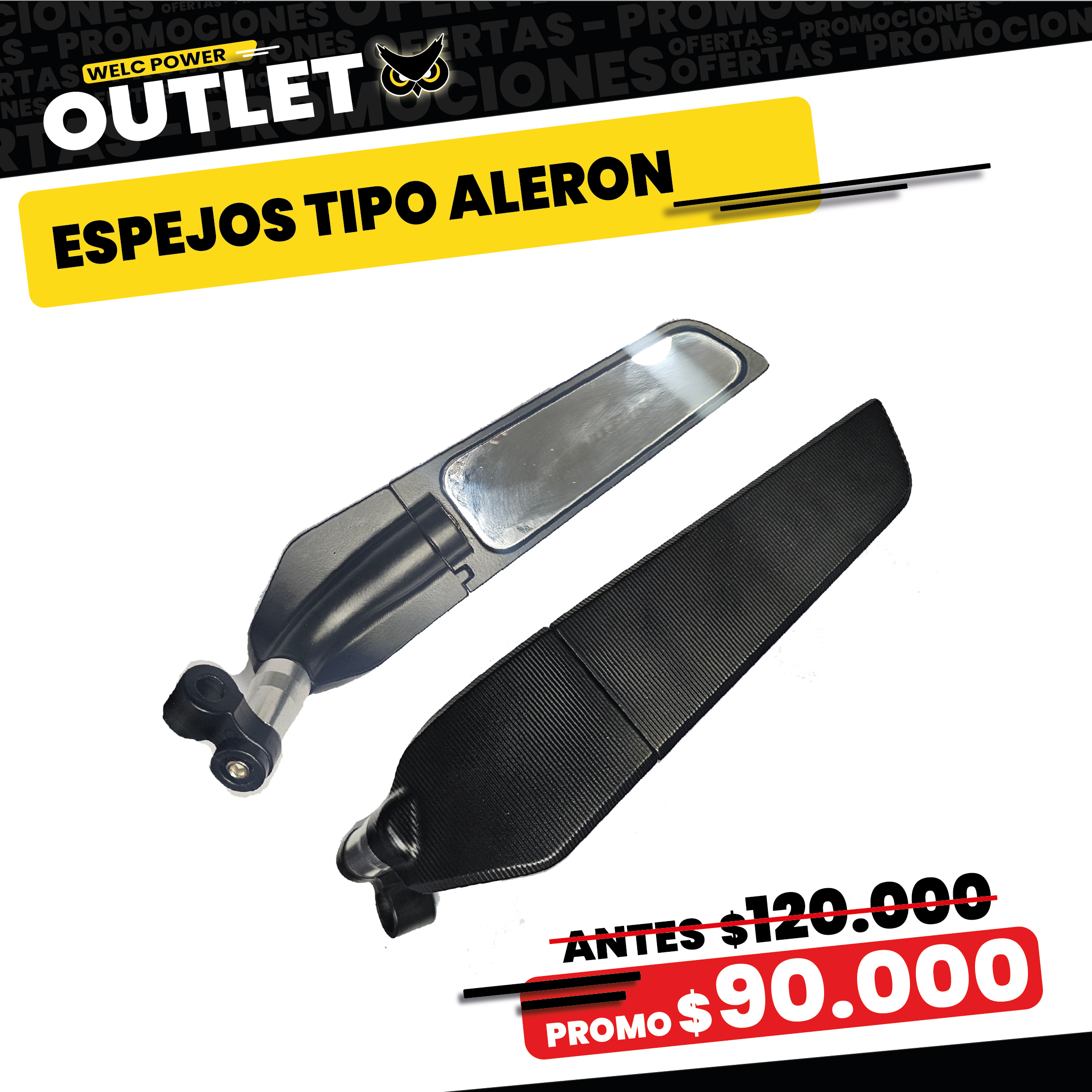 PAR ESPEJOS TIPO ALERON