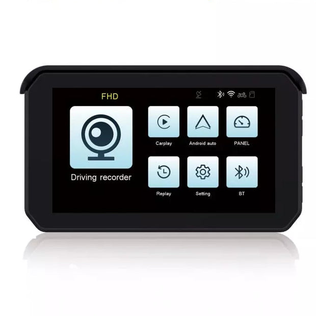 PANTALLA APPLE CARPLAY - ANDROID AUTO CON CÁMARAS PARA MOTO PREMIUM