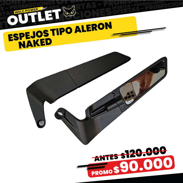 PAR ESPEJOS TIPO ALERON NAKED GRANDES XL