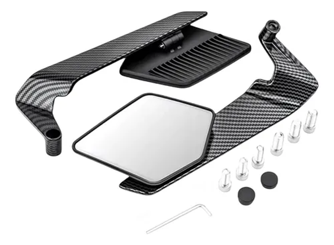 PAR ESPEJOS TIPO ALERON STEALTH MAX TIPO FIBRA DE CARBONO