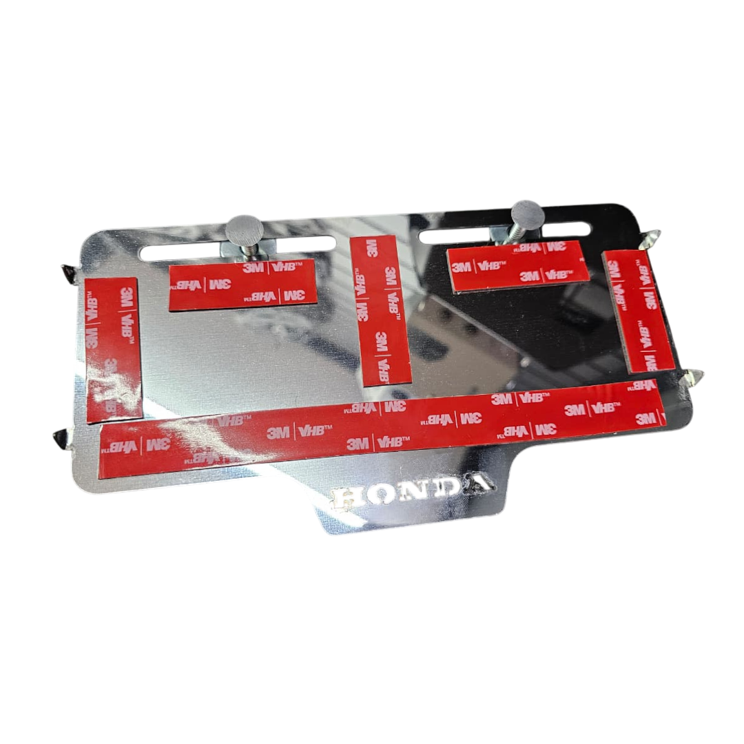 PORTA PLACA EN ACERO SIN PERFORAR FLOTANTE HONDA