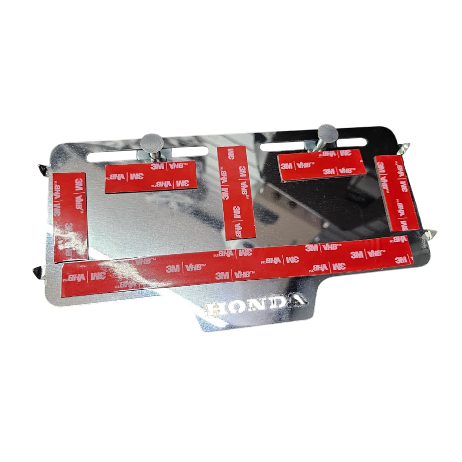 PORTA PLACA EN ACERO SIN PERFORAR FLOTANTE HONDA