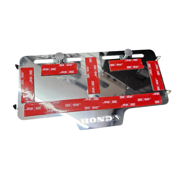 PORTA PLACA EN ACERO SIN PERFORAR FLOTANTE HONDA