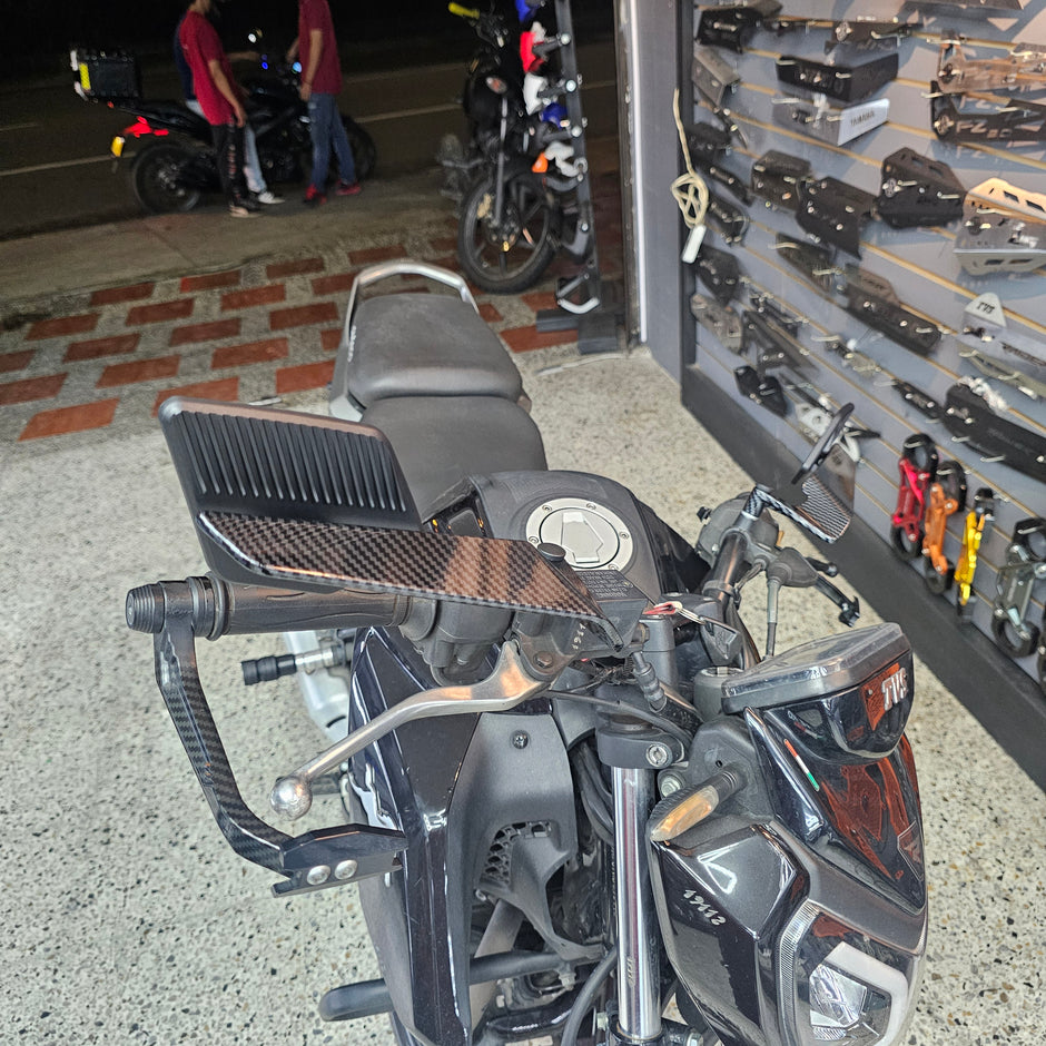 PAR ESPEJOS TIPO ALERON STEALTH MAX TIPO FIBRA DE CARBONO