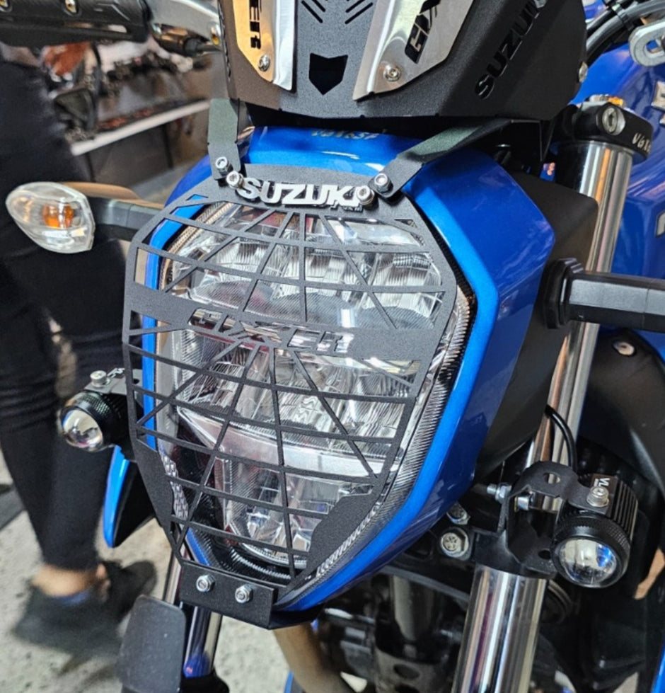 PROTECTOR DE FAROLA EN ACERO SUZUKI GIXXER 150 FI - GIXXER 250 FI