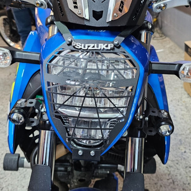 PROTECTOR DE FAROLA EN ACERO SUZUKI GIXXER 150 FI - GIXXER 250 FI