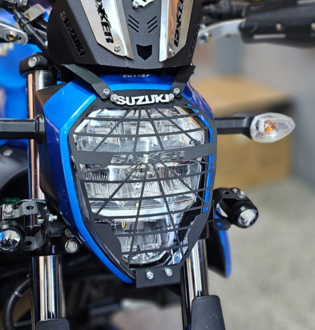 PROTECTOR DE FAROLA EN ACERO SUZUKI GIXXER 150 FI - GIXXER 250 FI