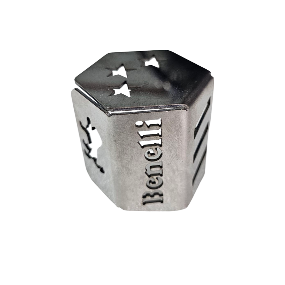 PROTECTOR DE BOMBA O DEPOSITO DE LIQUIDO DE FRENO TRASERO EN ACERO BENELLI 180S