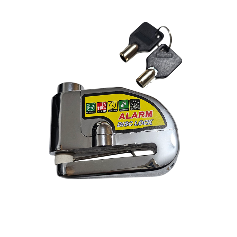 CANDADO DE DISCO CON ALARMA METALIZADO MACIZO