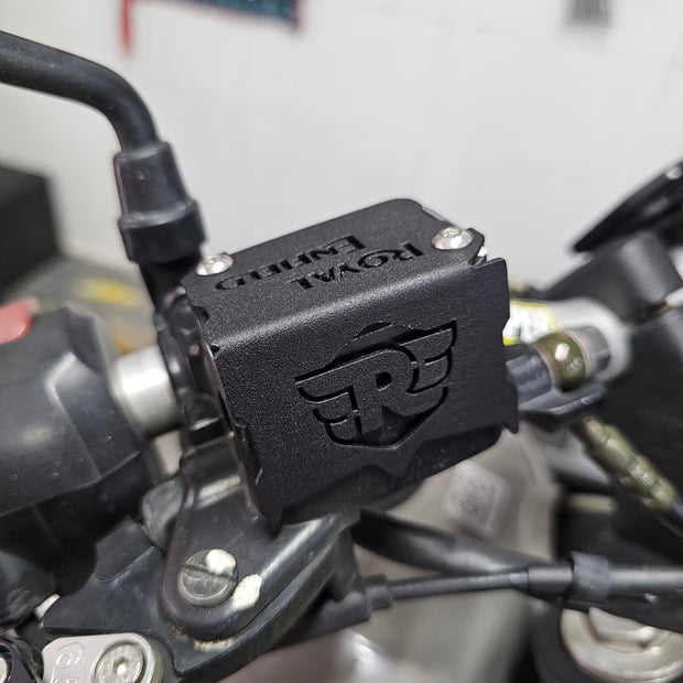PROTECTOR DE BOMBA O DEPOSITO DE LIQUIDO DE FRENO DELANTERO EN ACERO ROYAL ENFIELD HIMALAYAN/SCRAM 411