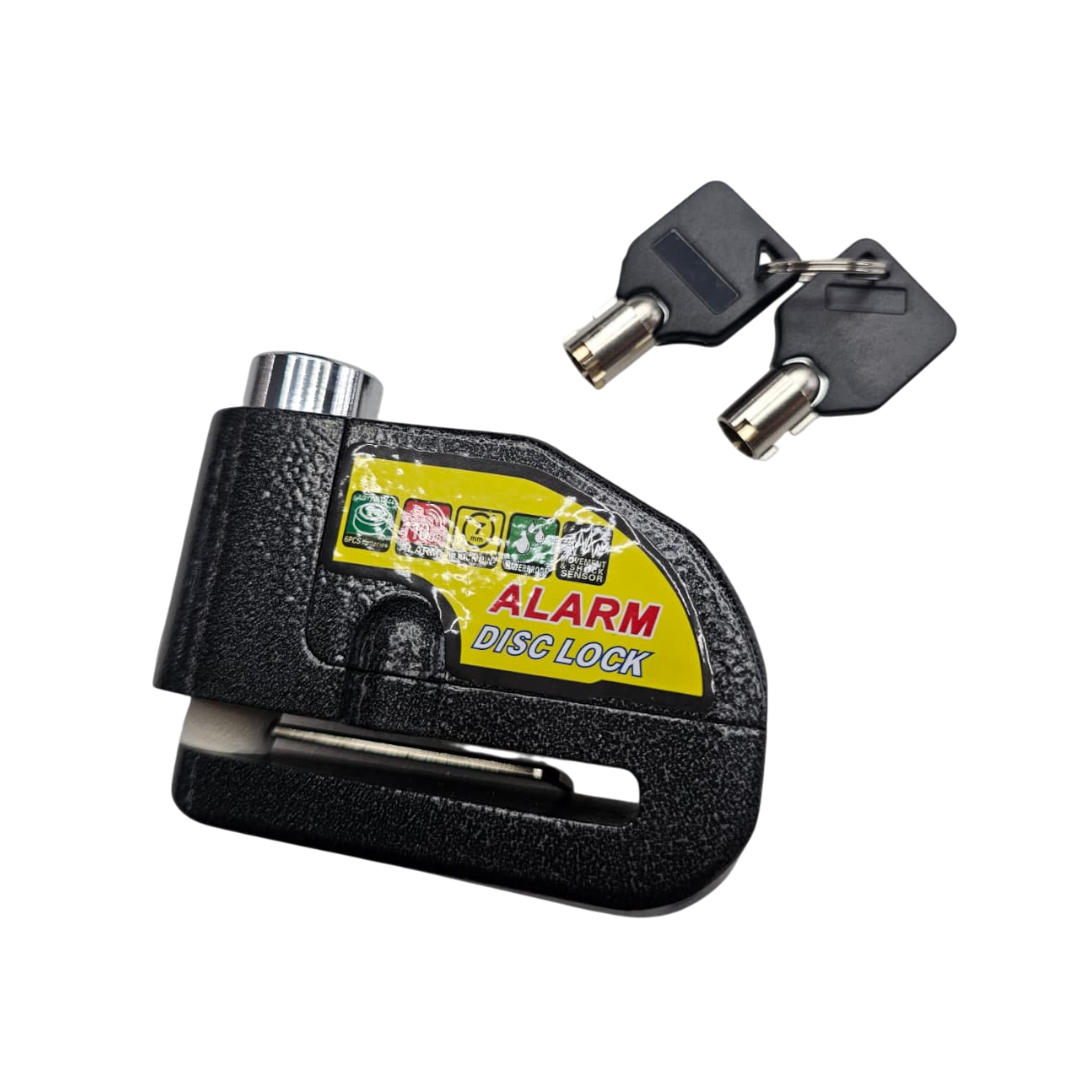 CANDADO DE DISCO CON ALARMA NEGRO