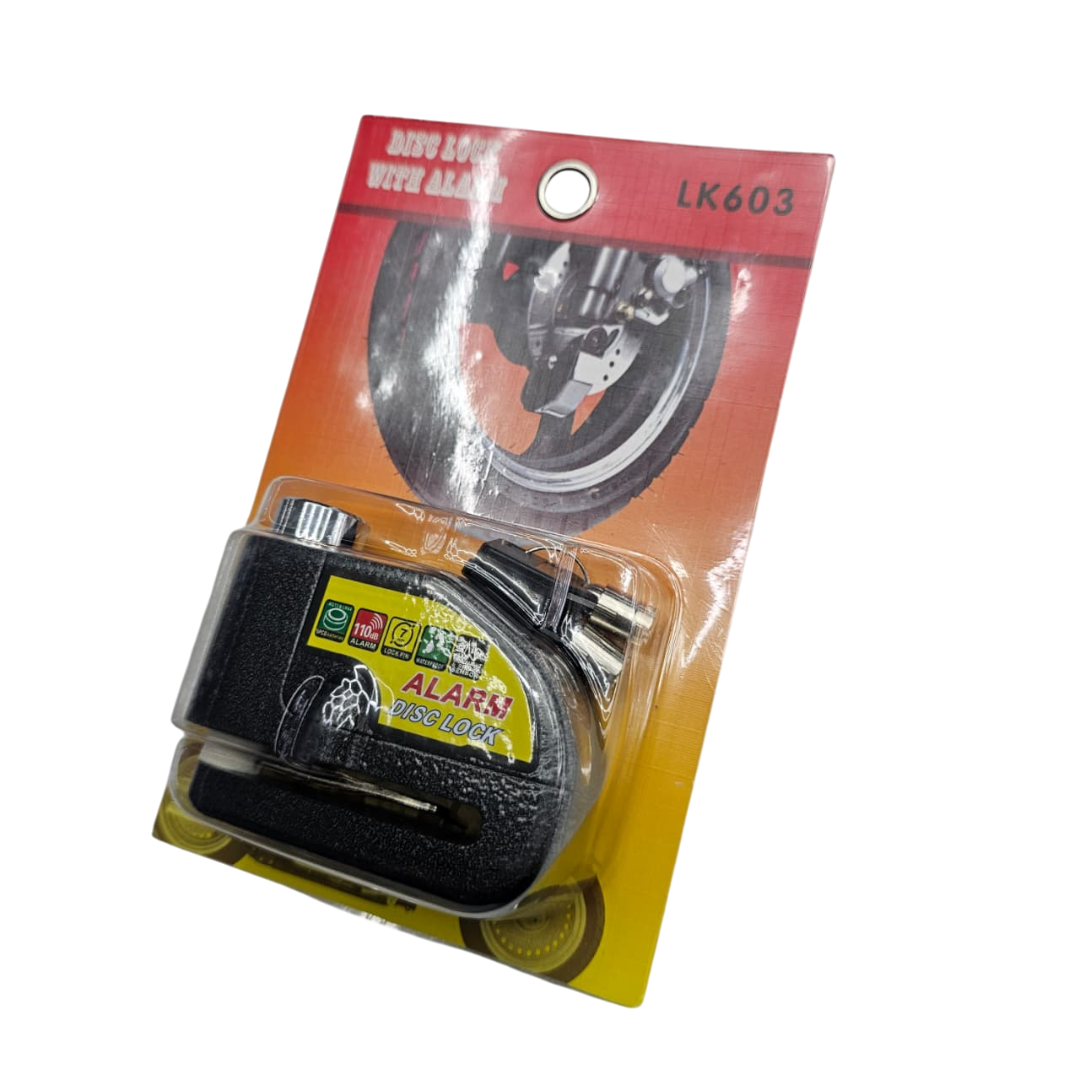 CANDADO DE DISCO CON ALARMA NEGRO