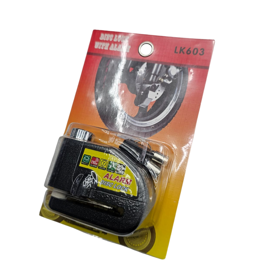 CANDADO DE DISCO CON ALARMA NEGRO