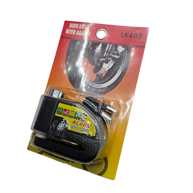 CANDADO DE DISCO CON ALARMA NEGRO